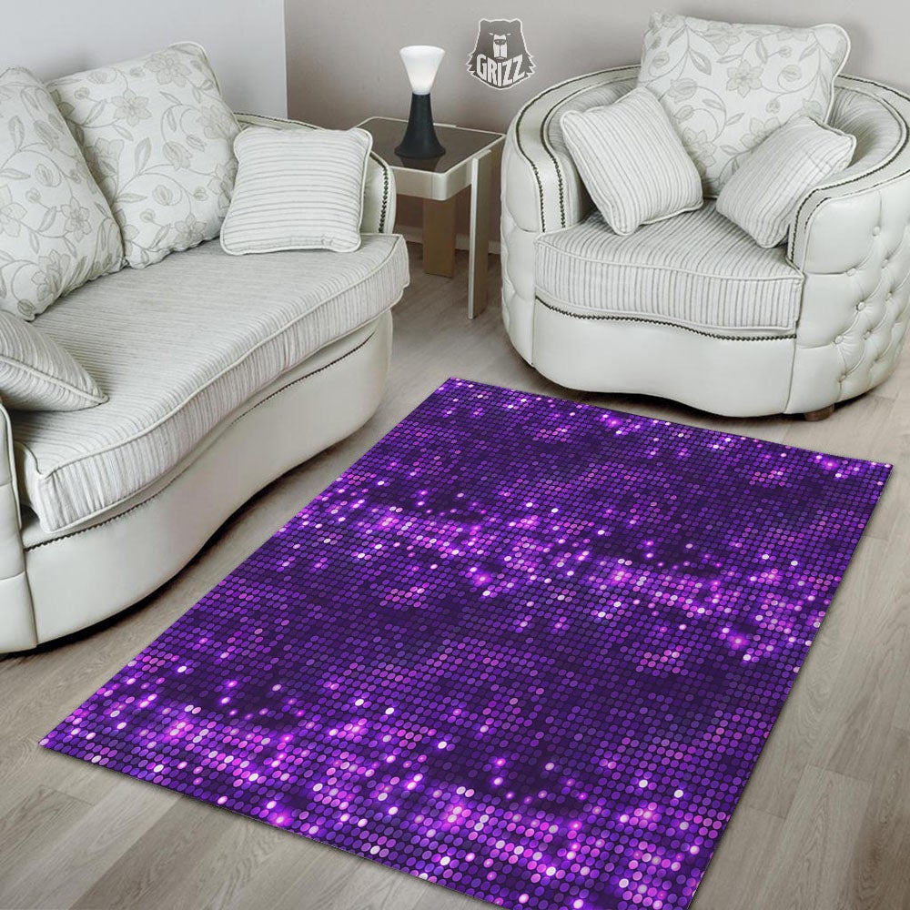 Disco Lights Purple Print Pattern Floor Mat-grizzshop