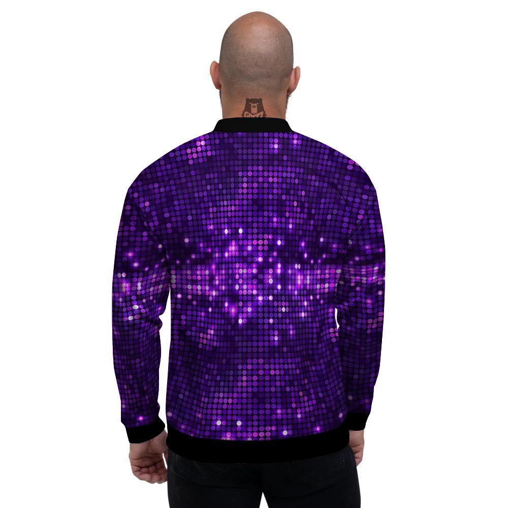 Disco Lights Purple Print Pattern Men's Bomber Jacket-grizzshop