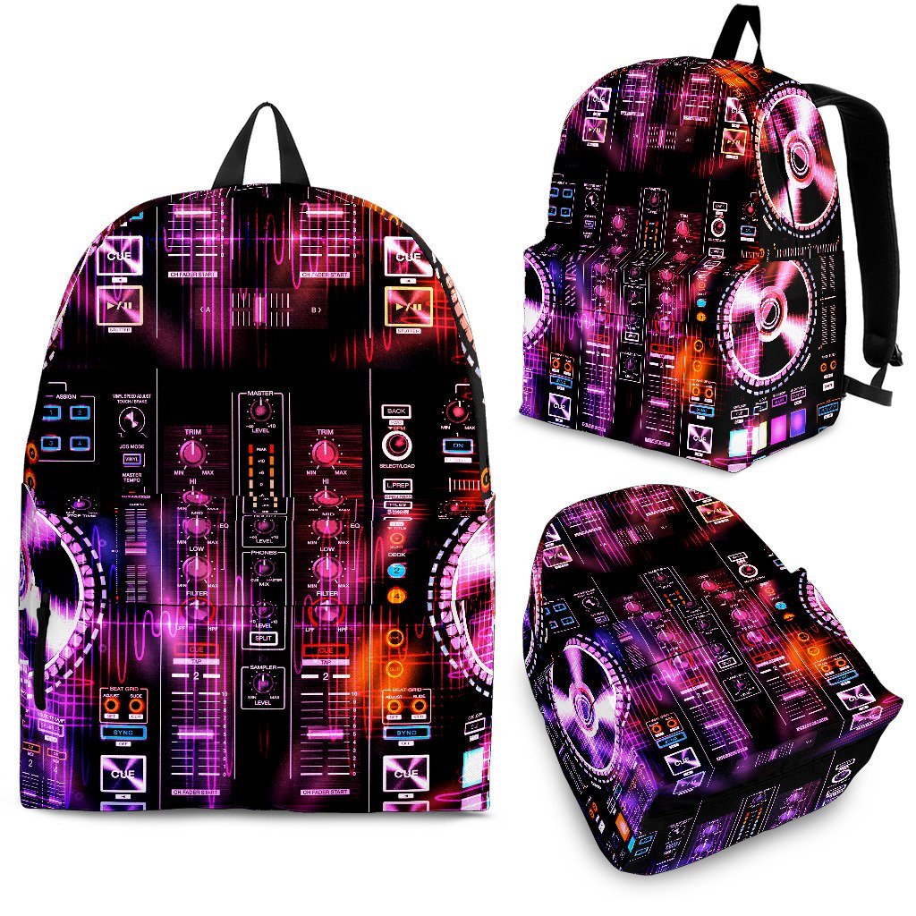 Dj Edm Pattern Print Backpack-grizzshop