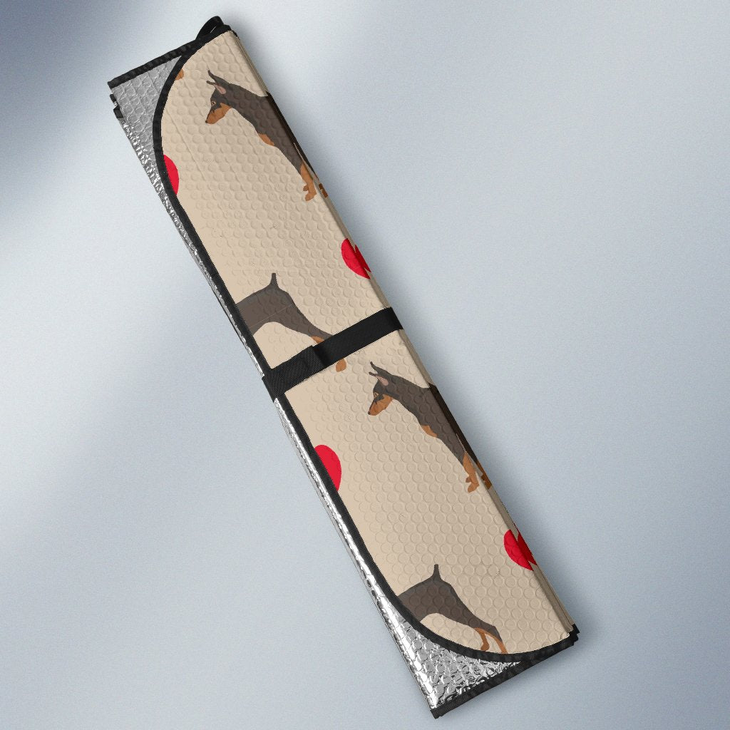 Doberman Dog Pattern Print Car Sun Shade-grizzshop
