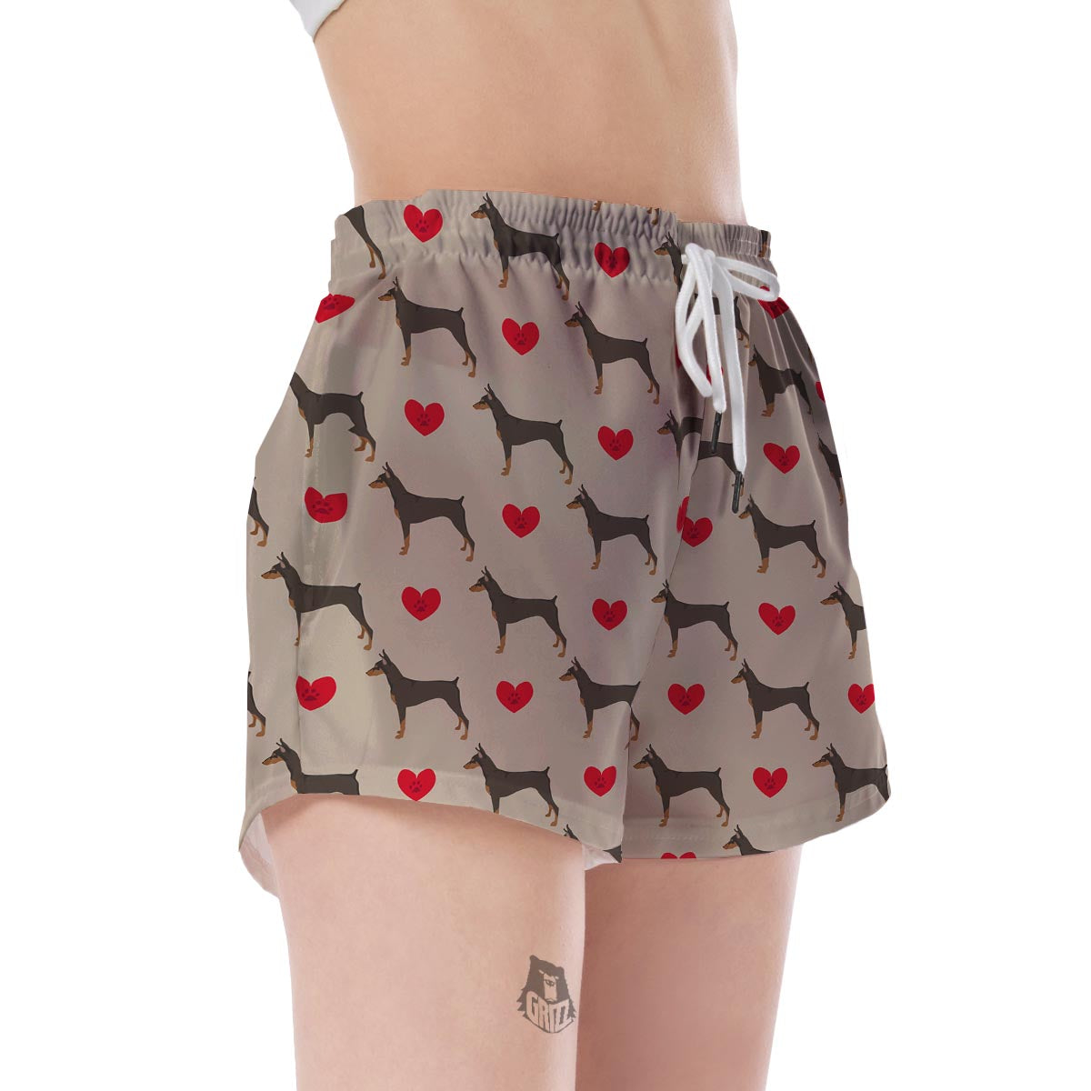 Doberman Dog Pattern Print Women's Shorts-grizzshop