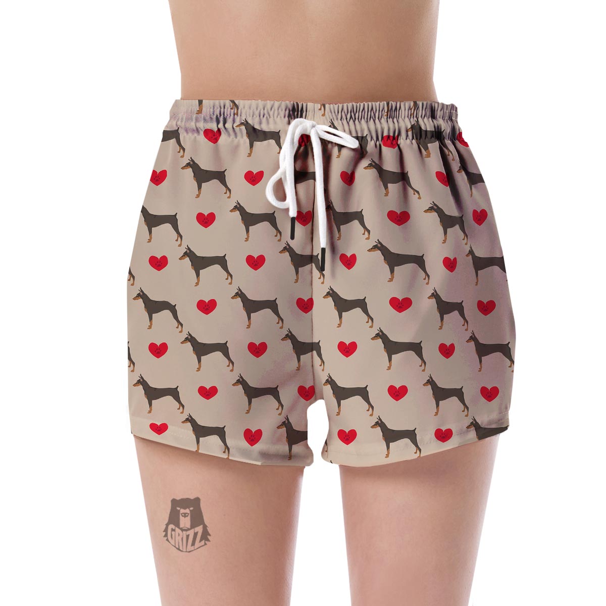 Doberman Dog Pattern Print Women's Shorts-grizzshop