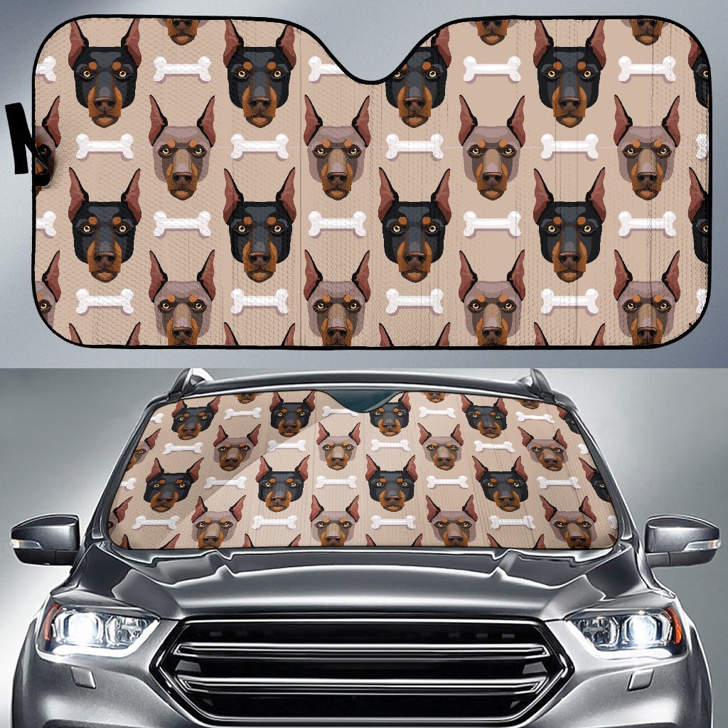 Doberman Dog Print Pattern Car Sun Shade-grizzshop