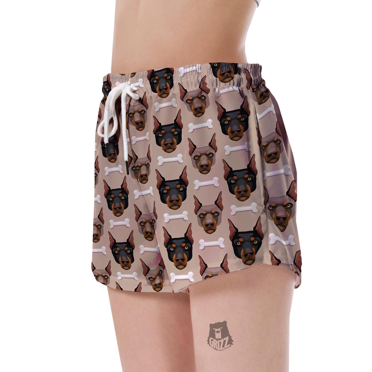 Doberman Dog Print Pattern Women's Shorts-grizzshop