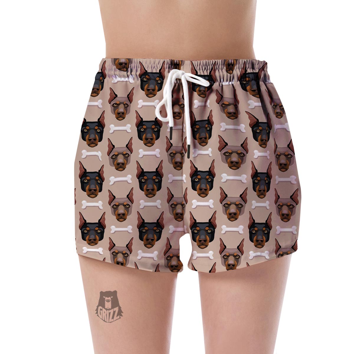 Doberman Dog Print Pattern Women's Shorts-grizzshop