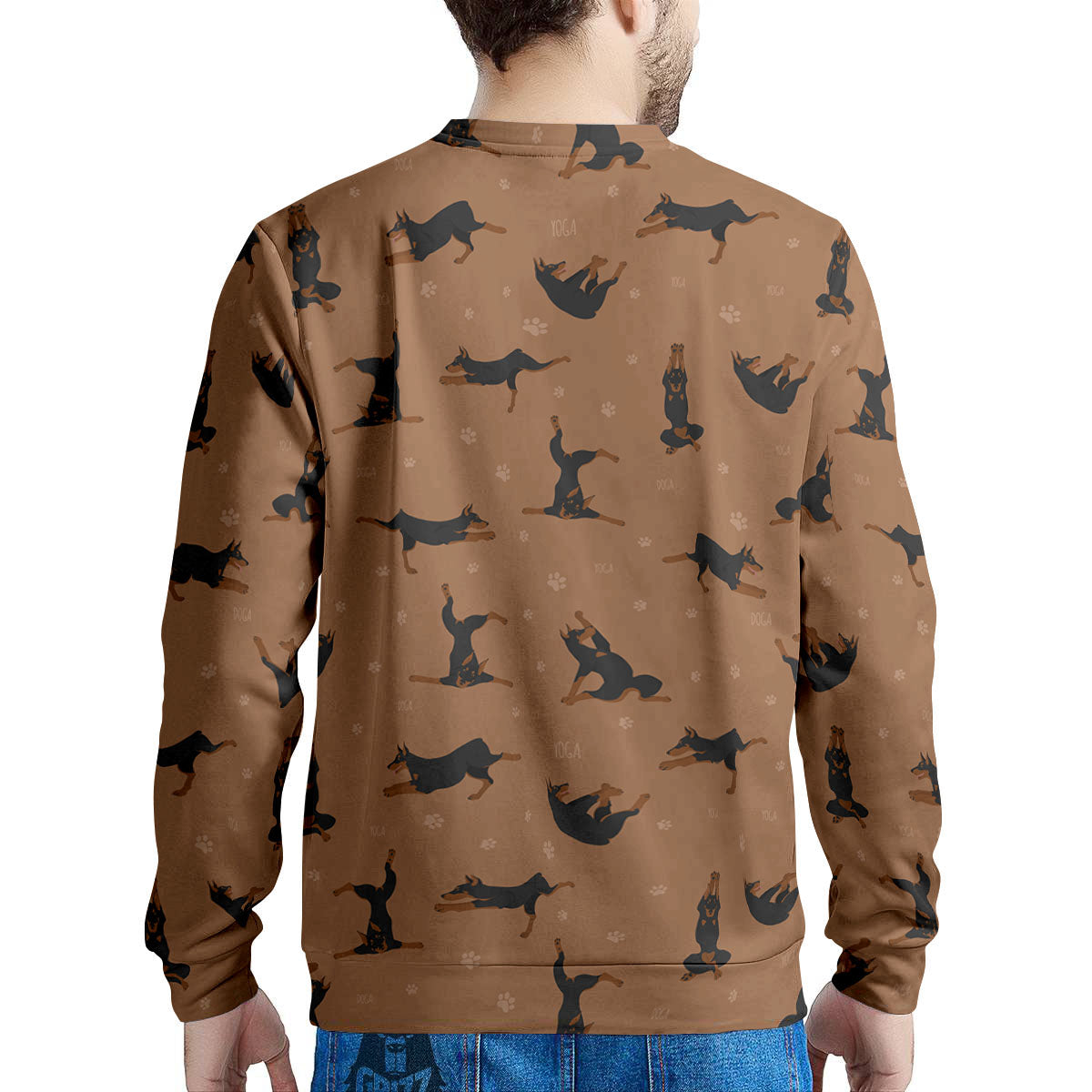 Dobermann Print Pattern Men's Sweatshirt-grizzshop