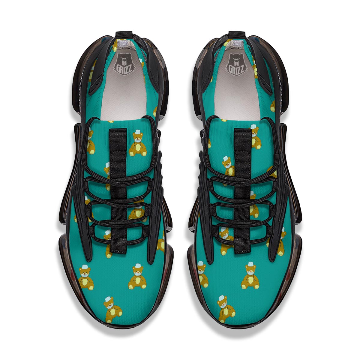 Doctor Teddy Bear Print Pattern Black Gym Shoes-grizzshop