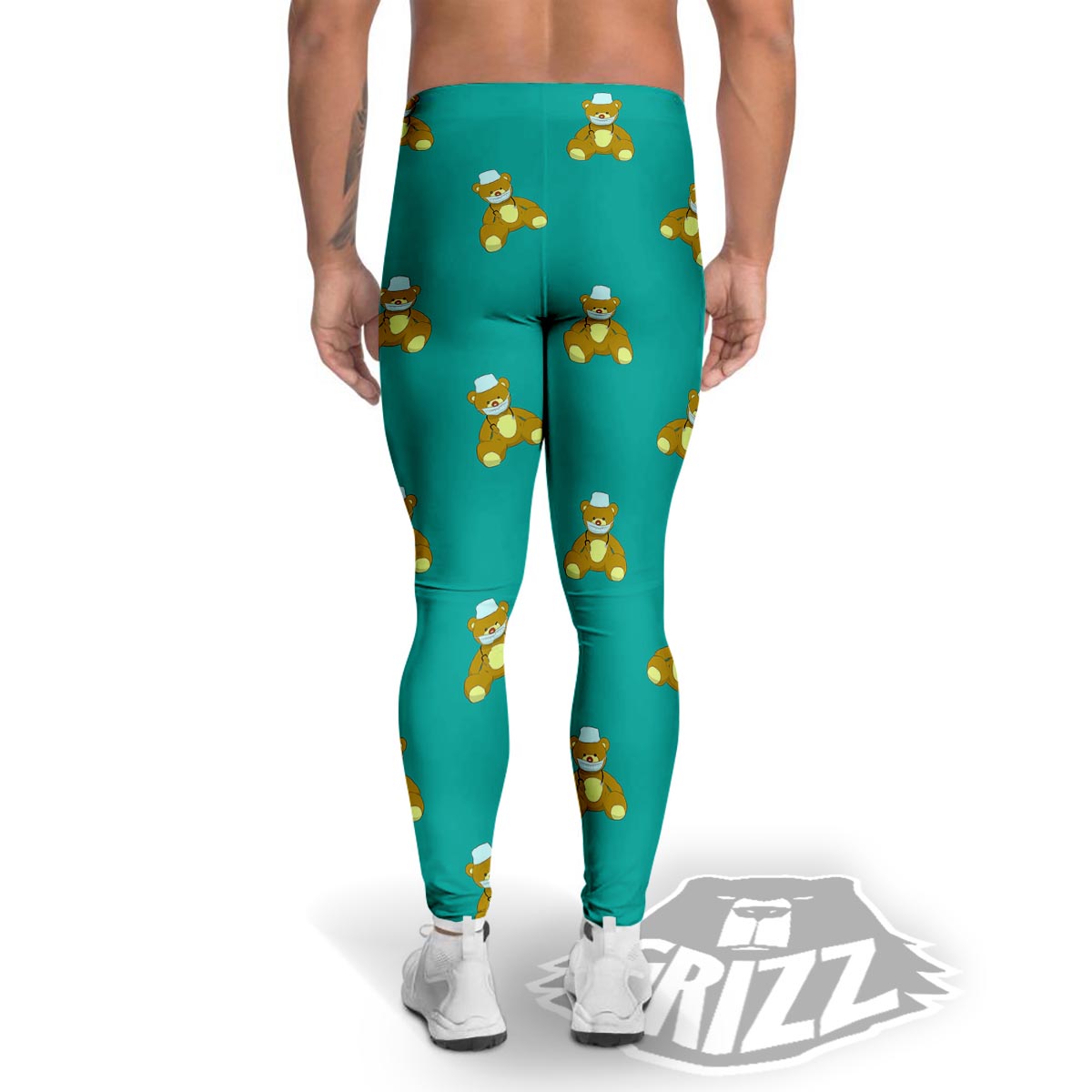 Doctor Teddy Bear Print Pattern Men's Leggings-grizzshop