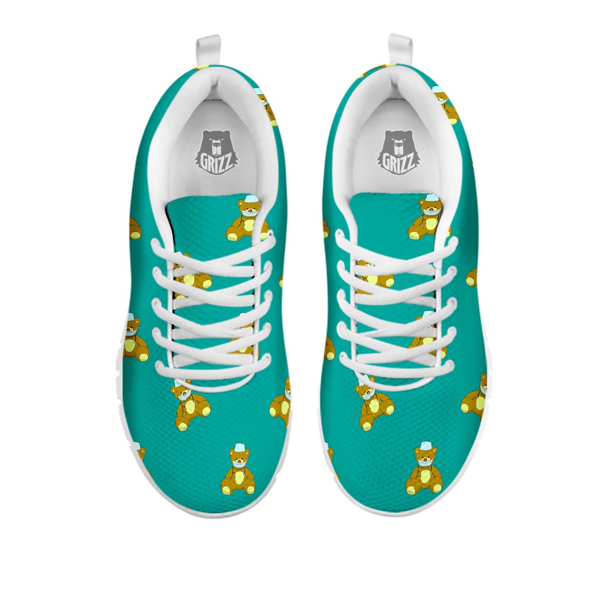 Doctor Teddy Bear Print Pattern White Sneaker-grizzshop