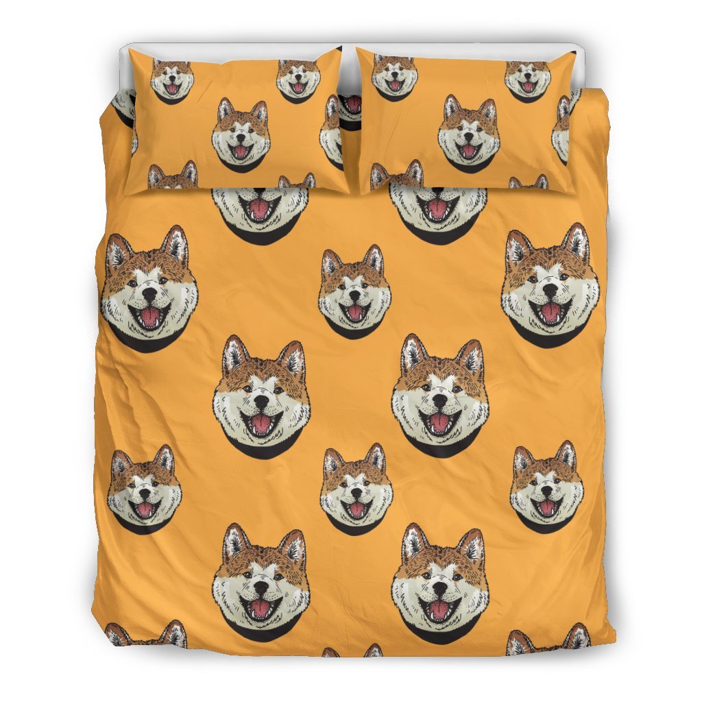 Dog Akita Print Pattern Duvet Cover Bedding Set-grizzshop