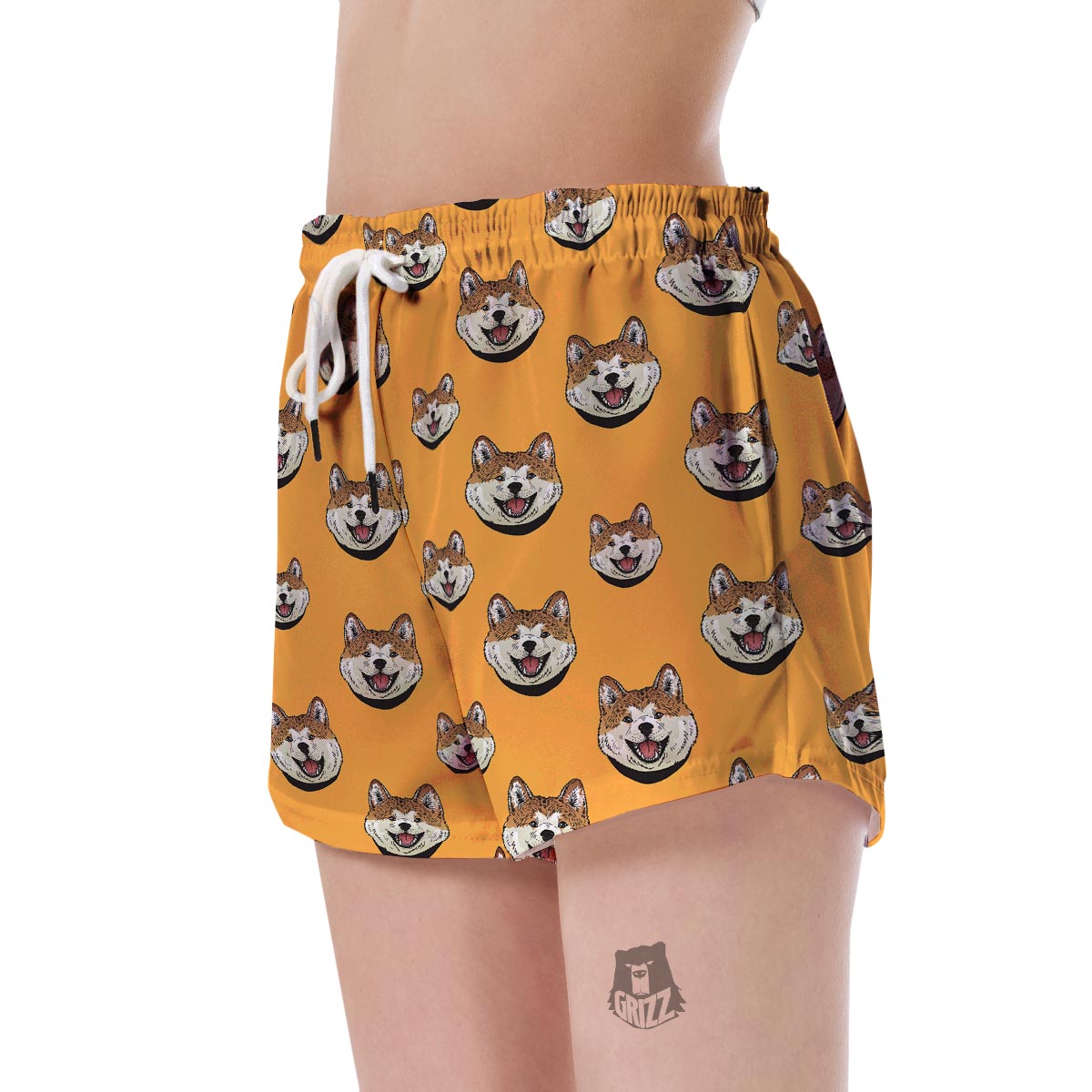 Dog Akita Print Pattern Women's Shorts-grizzshop