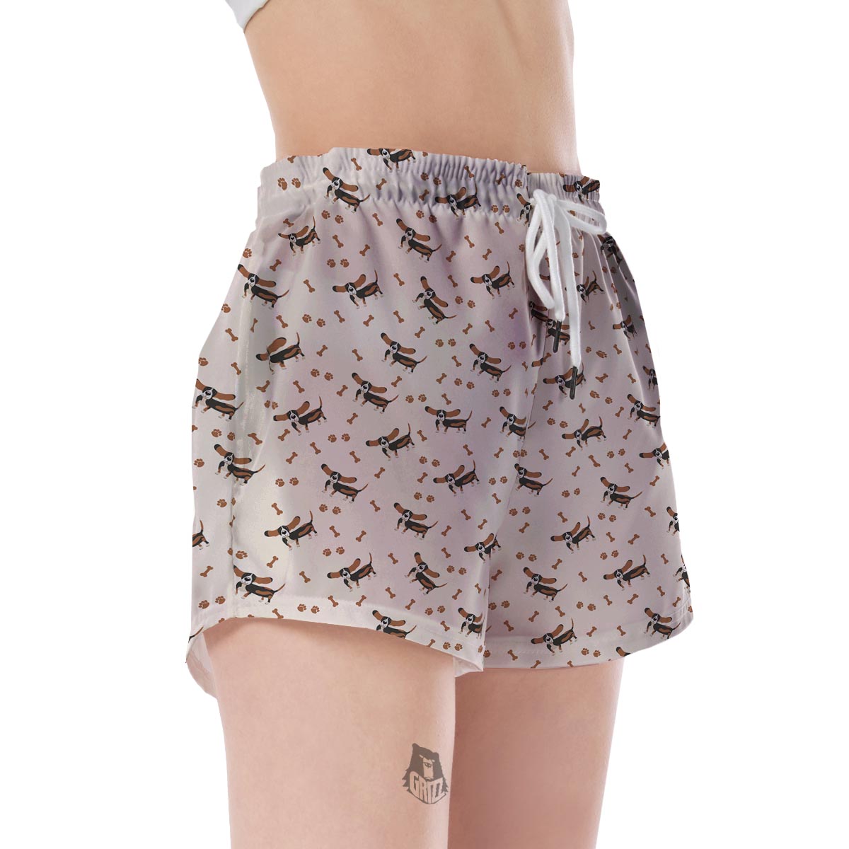 Dog Basset Hound Pattern Print Women's Shorts-grizzshop