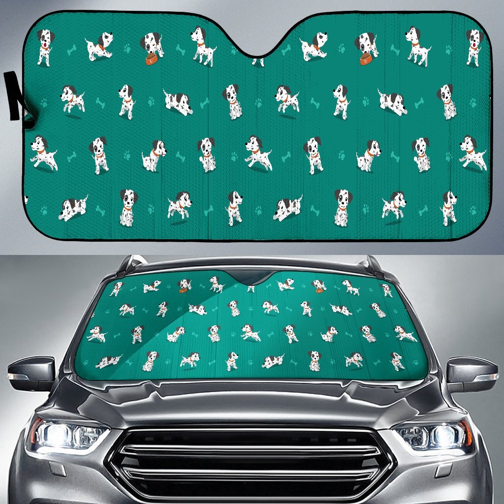 Dog Dalmatian Puppy Pattern Print Car Sun Shade-grizzshop