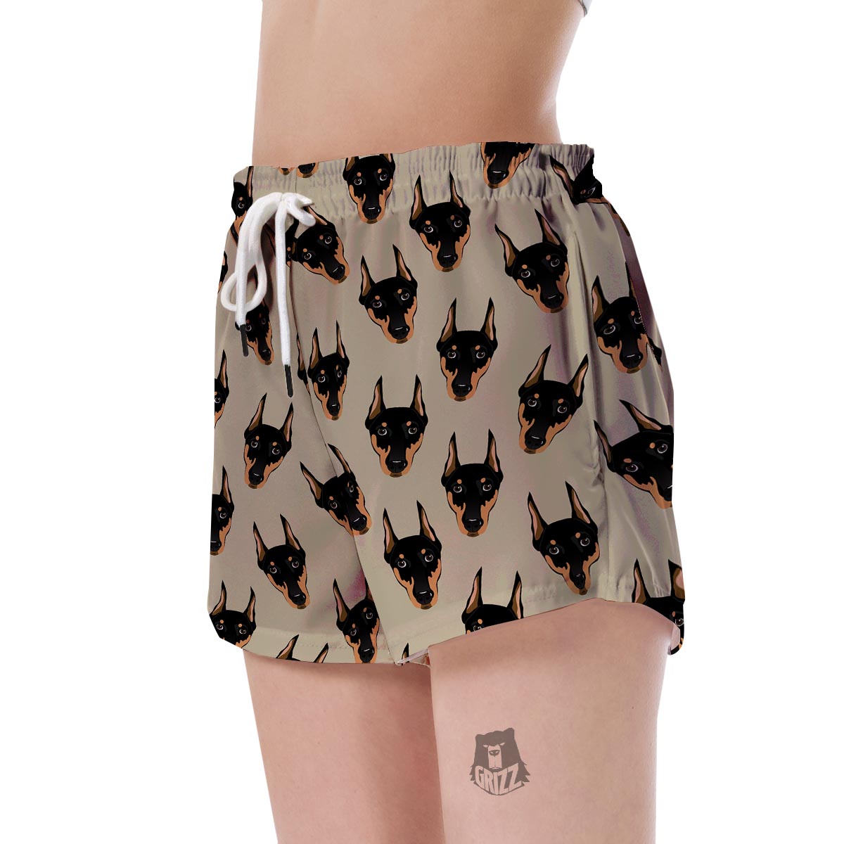 Dog Doberman Pattern Print Women's Shorts-grizzshop