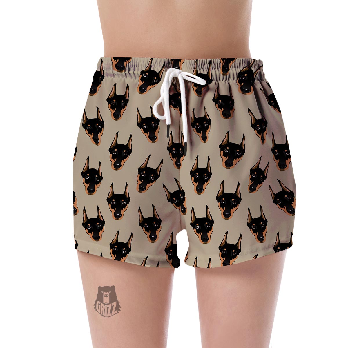 Dog Doberman Pattern Print Women's Shorts-grizzshop