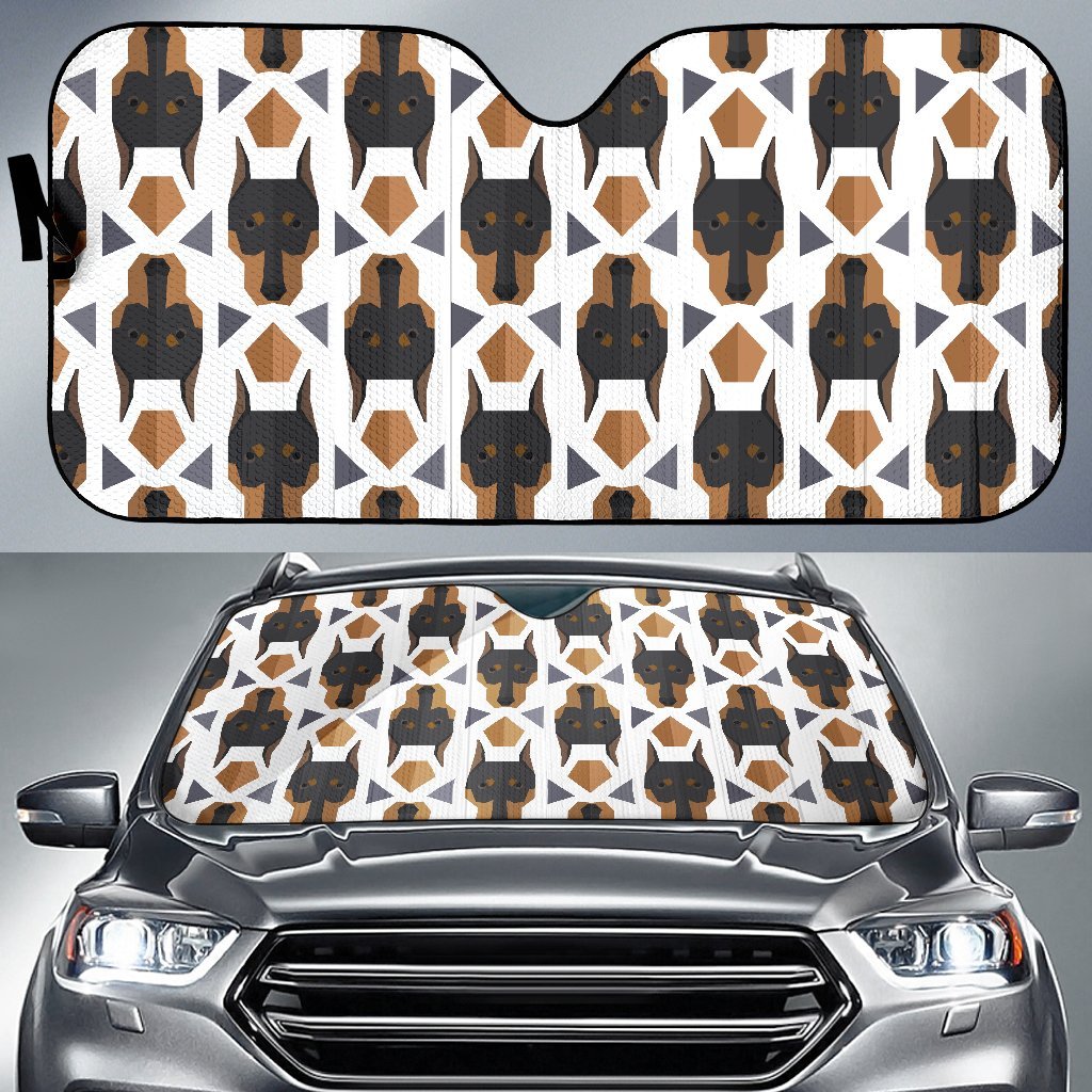 Dog Doberman Print Pattern Car Sun Shade-grizzshop