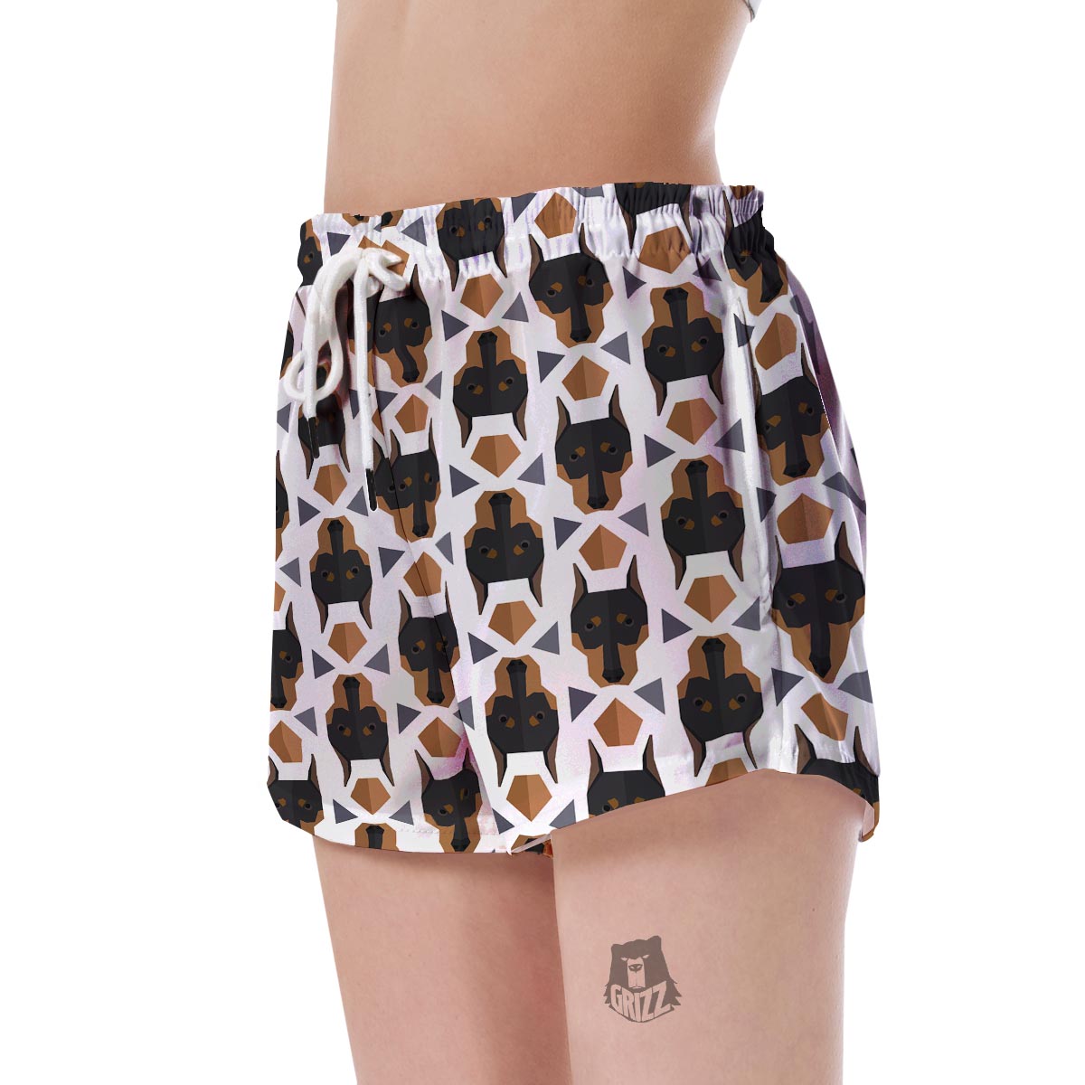 Dog Doberman Print Pattern Women's Shorts-grizzshop