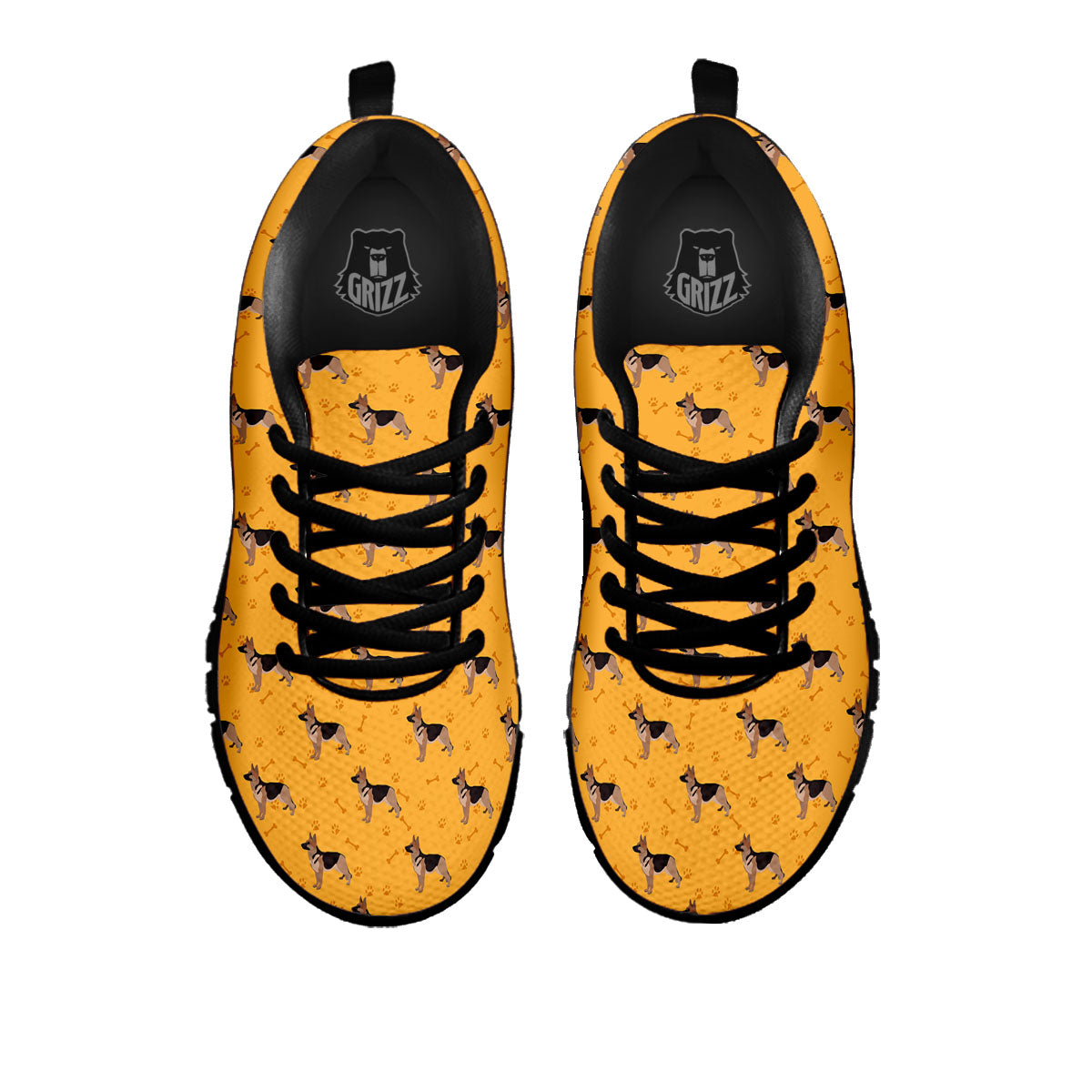 Dog German Shepherd Print Pattern Black Sneaker-grizzshop
