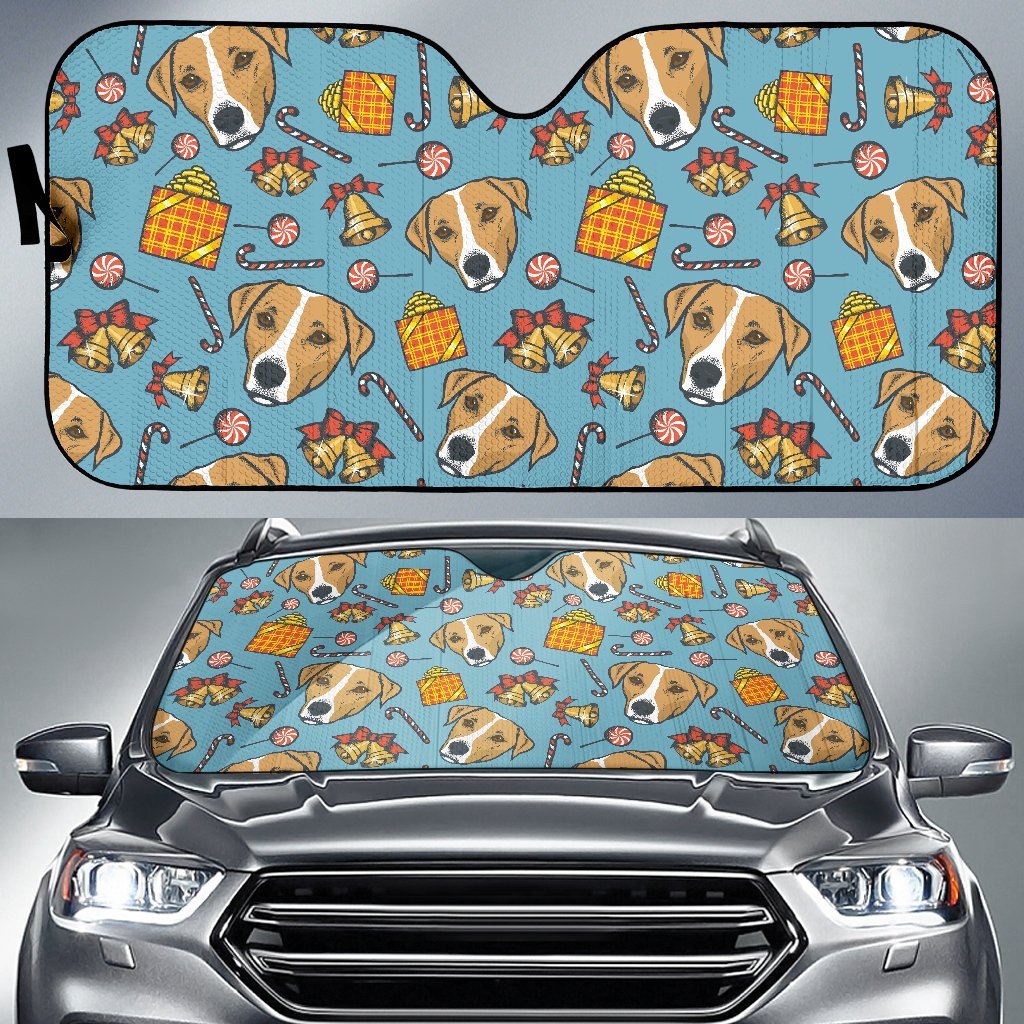Dog Jack Russell Pattern Print Car Sun Shade-grizzshop