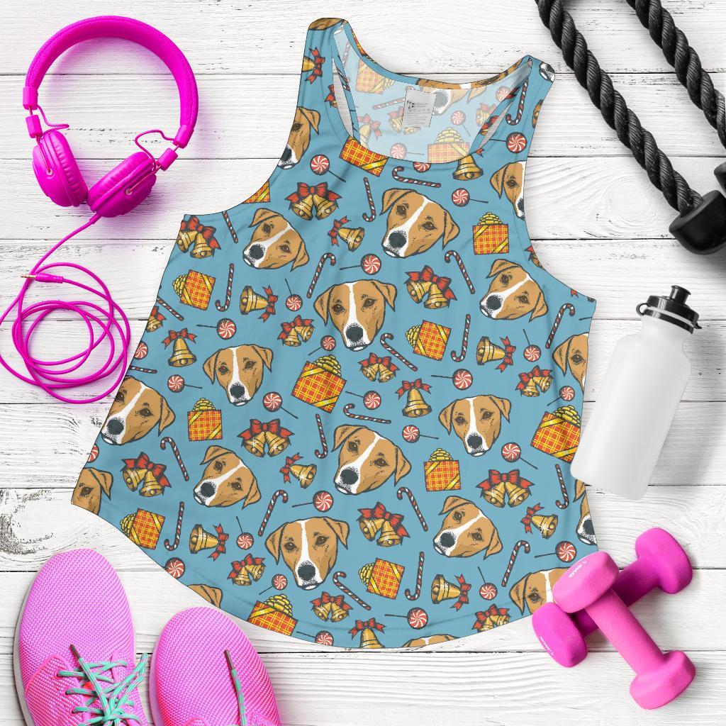 Dog Jack Russell Pattern Print Racerback Tank Tops-grizzshop