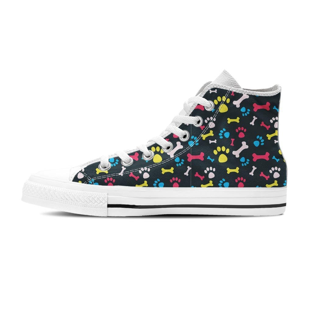 Dog Paw Print Women's High Top Shoes-grizzshop