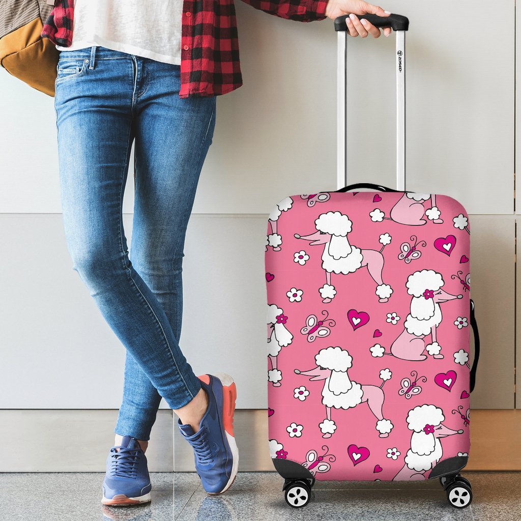 Dog Poodle Pattern Print Luggage Cover Protector-grizzshop