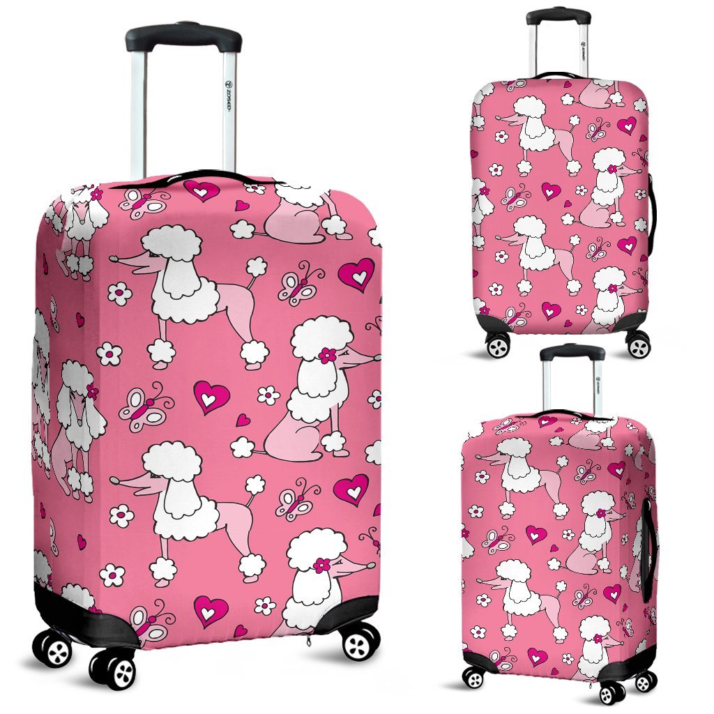 Dog Poodle Pattern Print Luggage Cover Protector-grizzshop