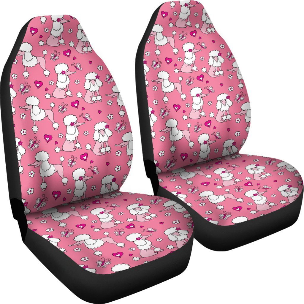 Dog Poodle Pattern Print Universal Fit Car Seat Cover-grizzshop