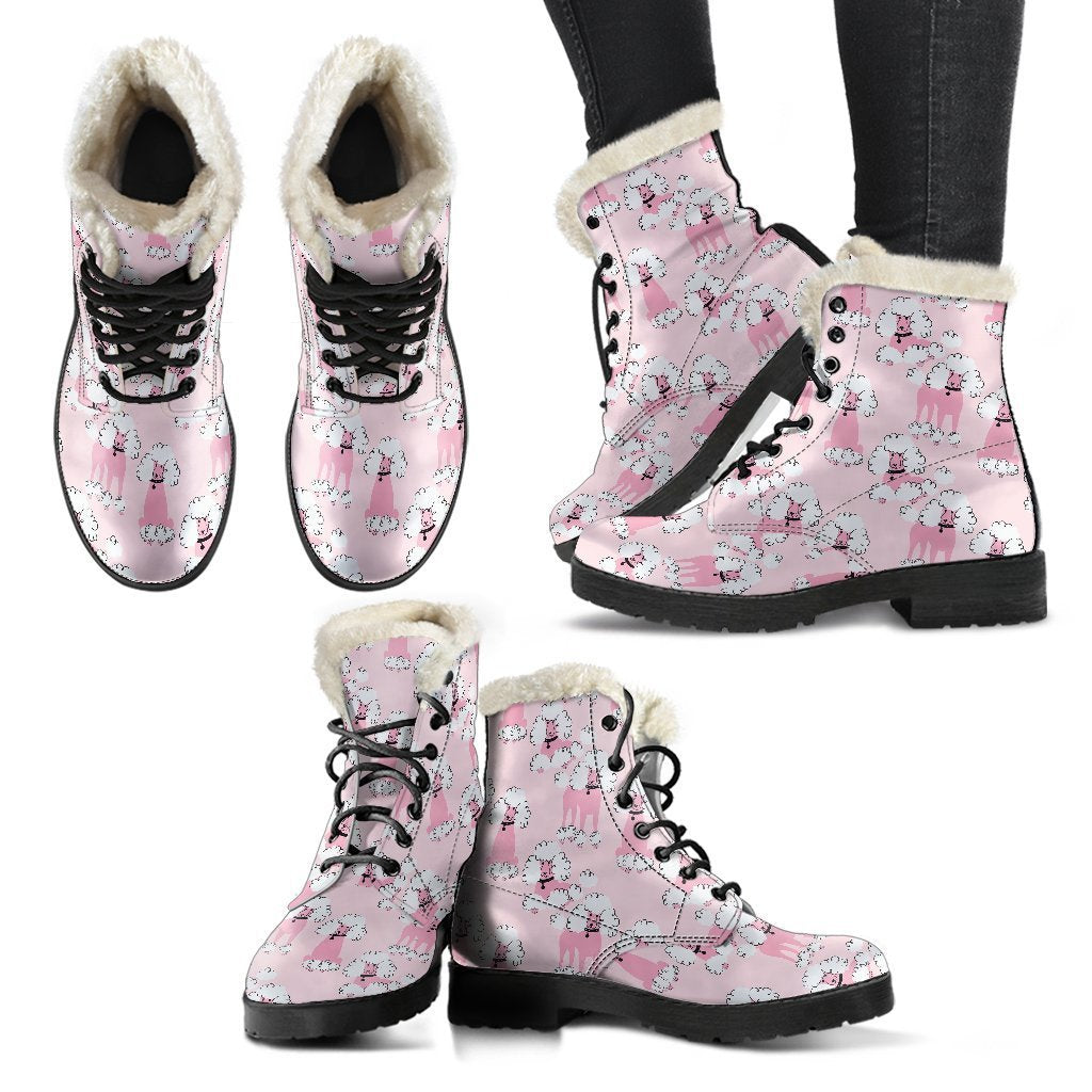 Dog Poodle Print Pattern Comfy Winter Boots-grizzshop