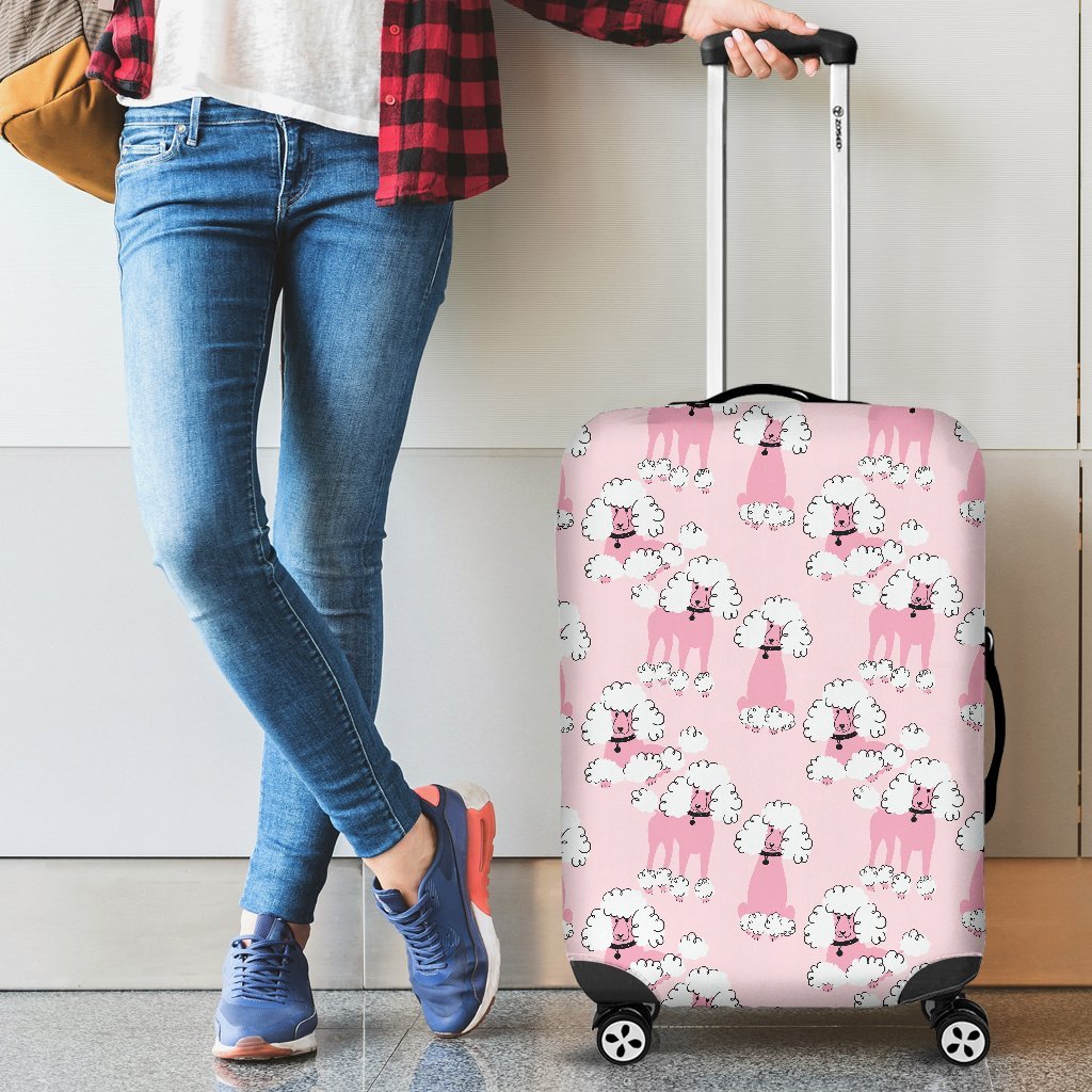 Dog Poodle Print Pattern Luggage Cover Protector-grizzshop