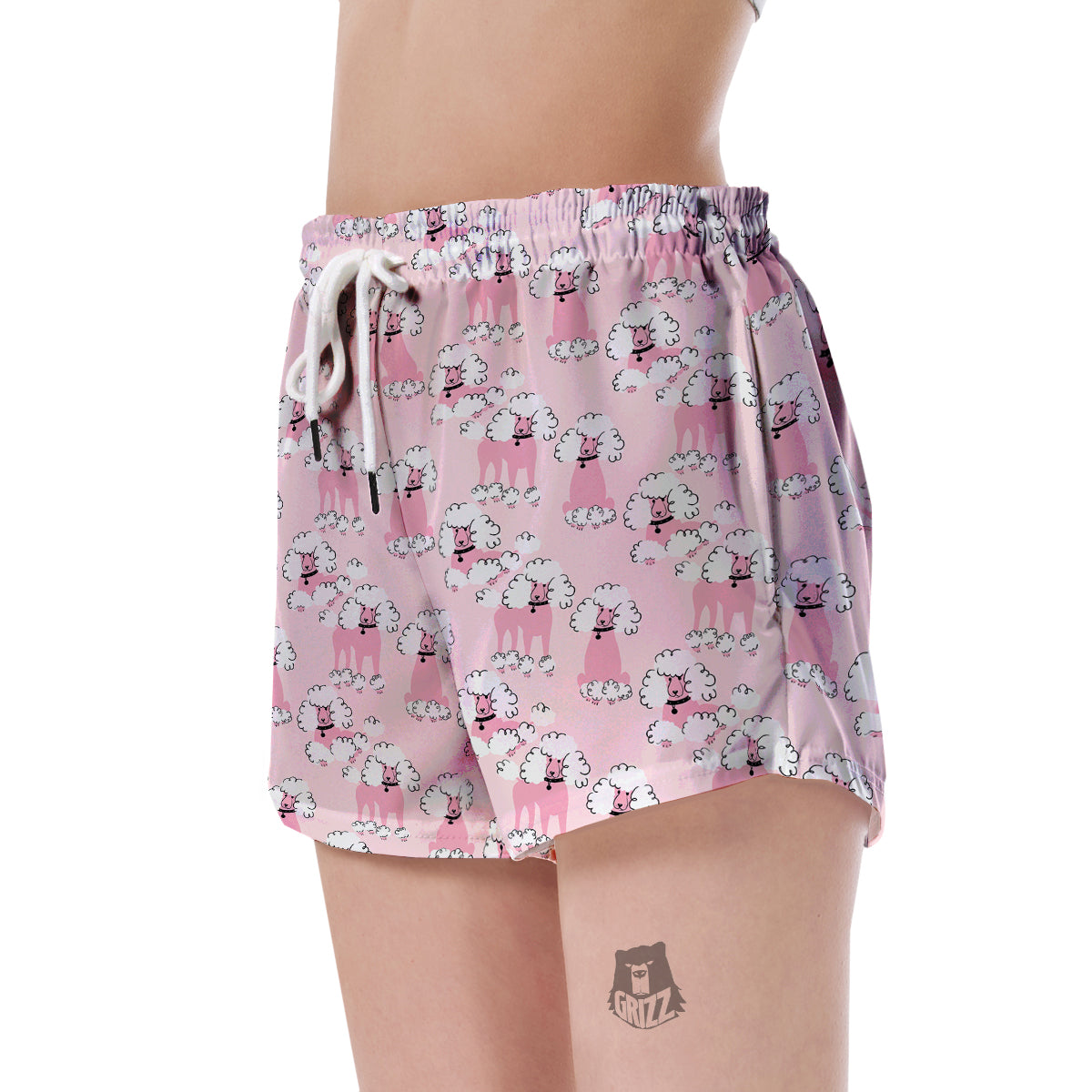 Dog Poodle Print Pattern Women's Shorts-grizzshop