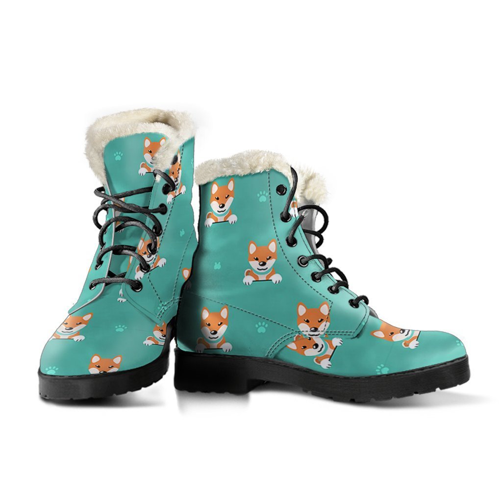 Dog Pupppy Shiba Inu Print Pattern Comfy Winter Boots-grizzshop