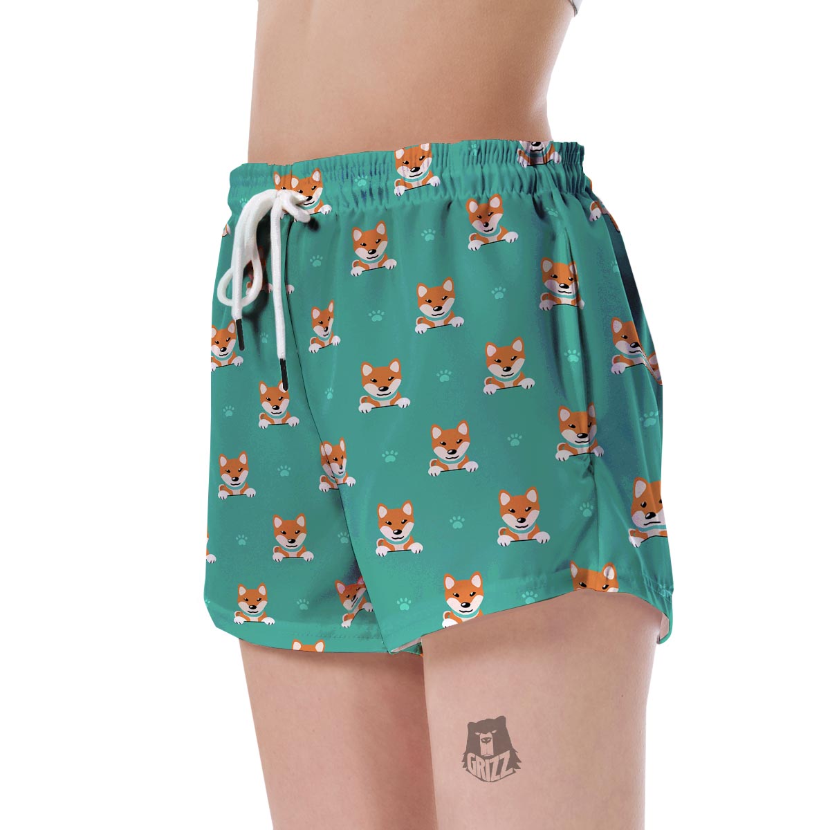 Dog Pupppy Shiba Inu Print Pattern Women's Shorts-grizzshop