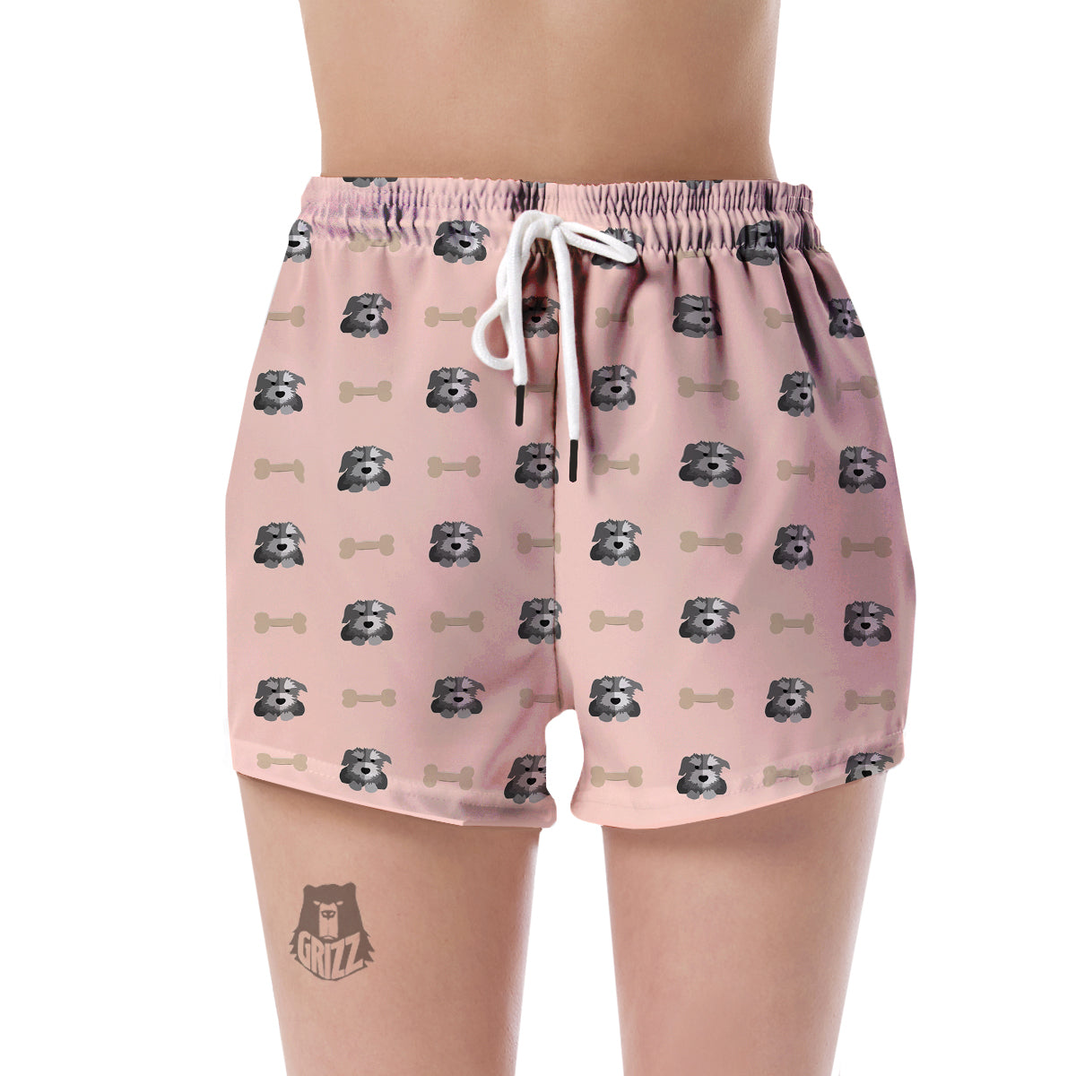 Dog Puppy Schnauzer Pattern Print Women's Shorts-grizzshop
