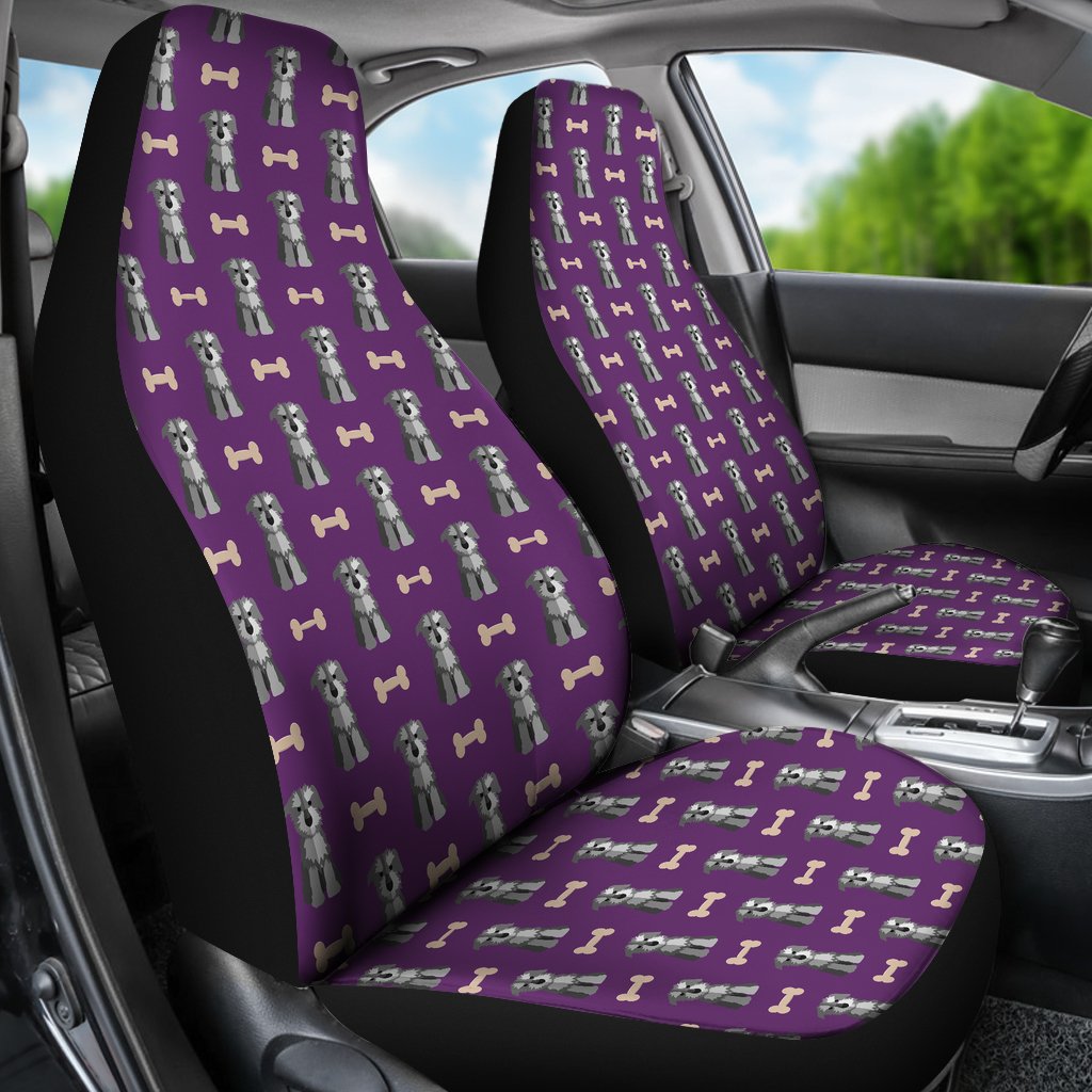 Dog Puppy Schnauzer Print Pattern Universal Fit Car Seat Cover-grizzshop