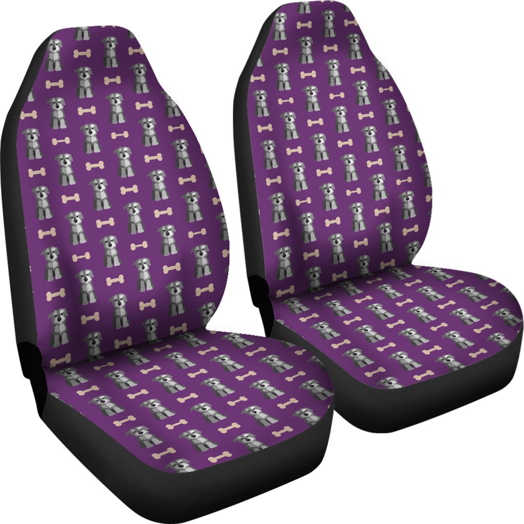 Dog Puppy Schnauzer Print Pattern Universal Fit Car Seat Cover-grizzshop