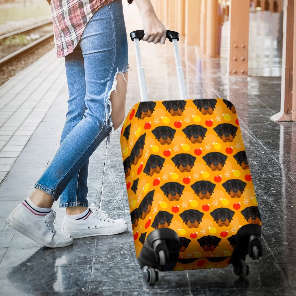 Dog Rottweiler Pattern Print Luggage Cover Protector-grizzshop