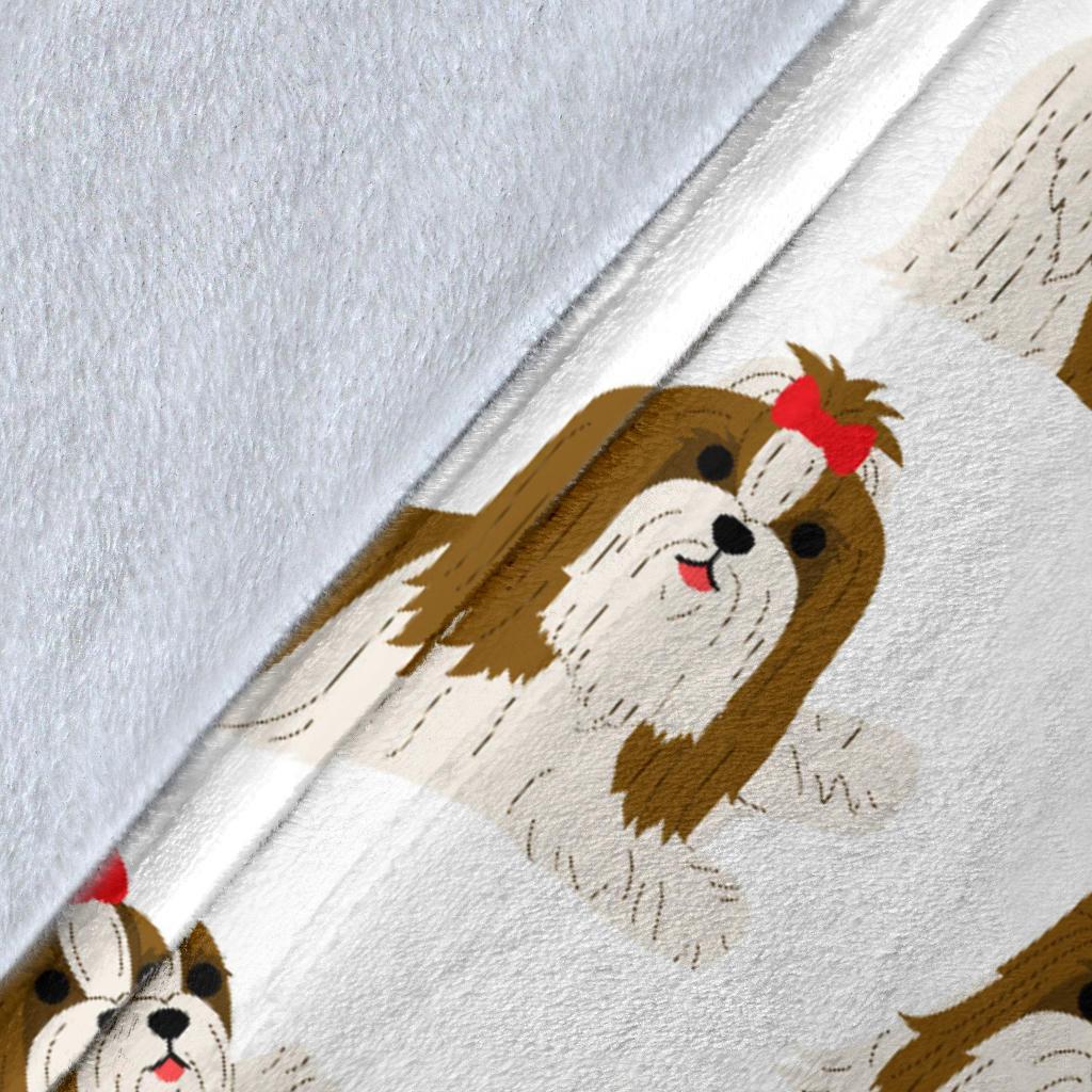 Dog Shih Tzu Pattern Print Blanket-grizzshop