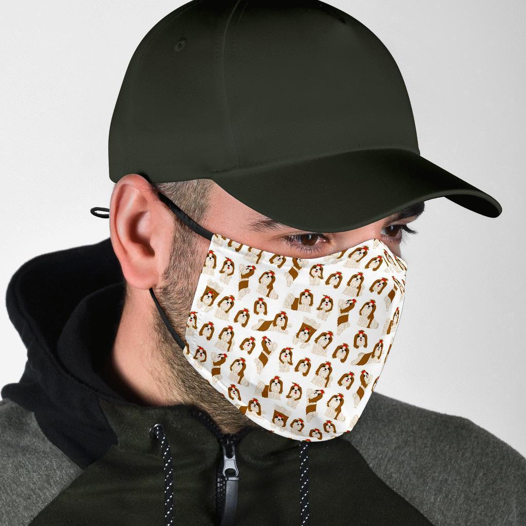 Dog Shih Tzu Pattern Print Face Mask-grizzshop