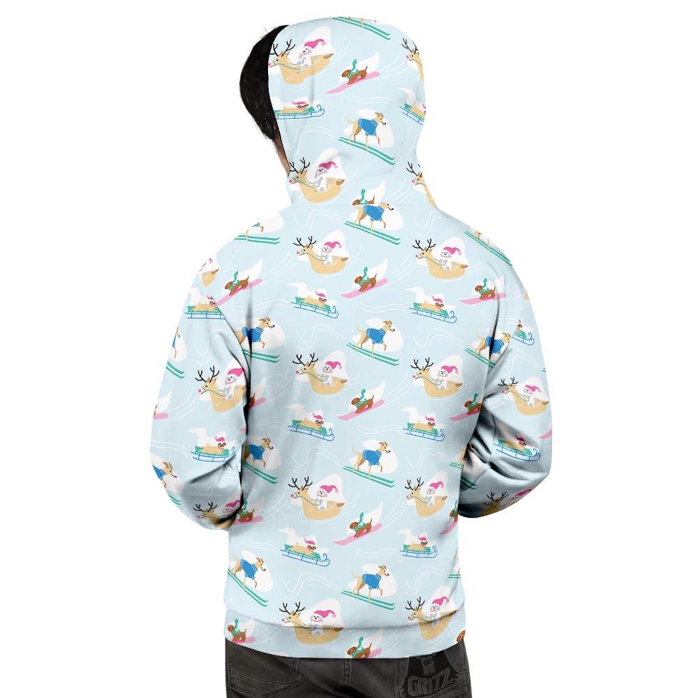 Dog Skiing Print Pattern Men's Hoodie-grizzshop