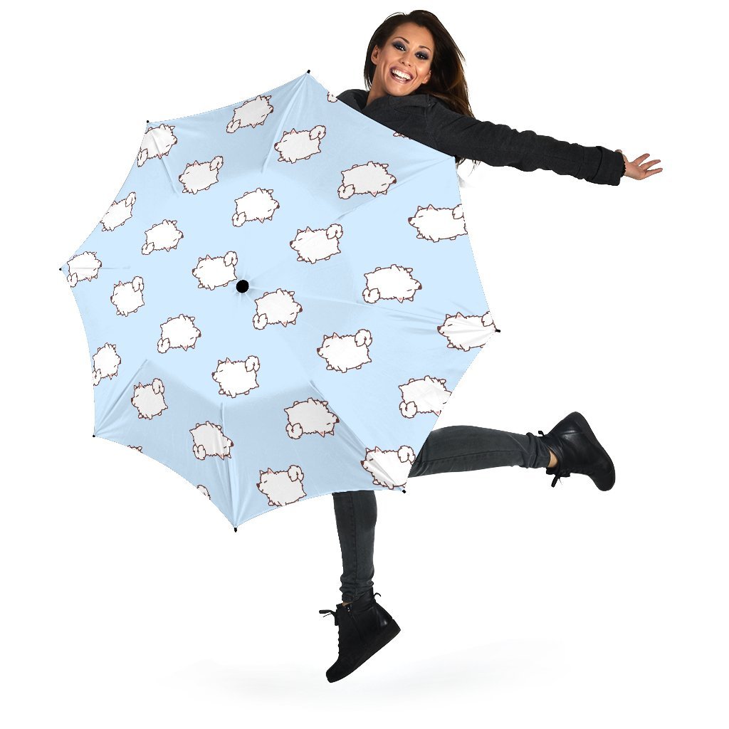 Dog Somoyed Pattern Print Automatic Foldable Umbrella-grizzshop