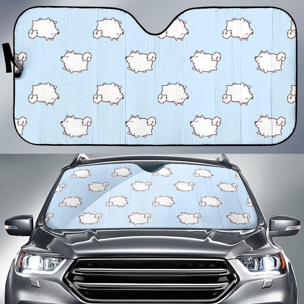 Dog Somoyed Pattern Print Car Sun Shade-grizzshop