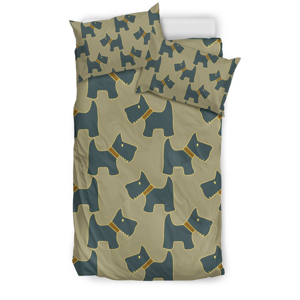 Dog Westie Pattern Print Duvet Cover Bedding Set-grizzshop