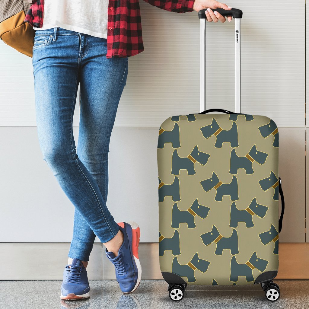 Dog Westie Pattern Print Luggage Cover Protector-grizzshop