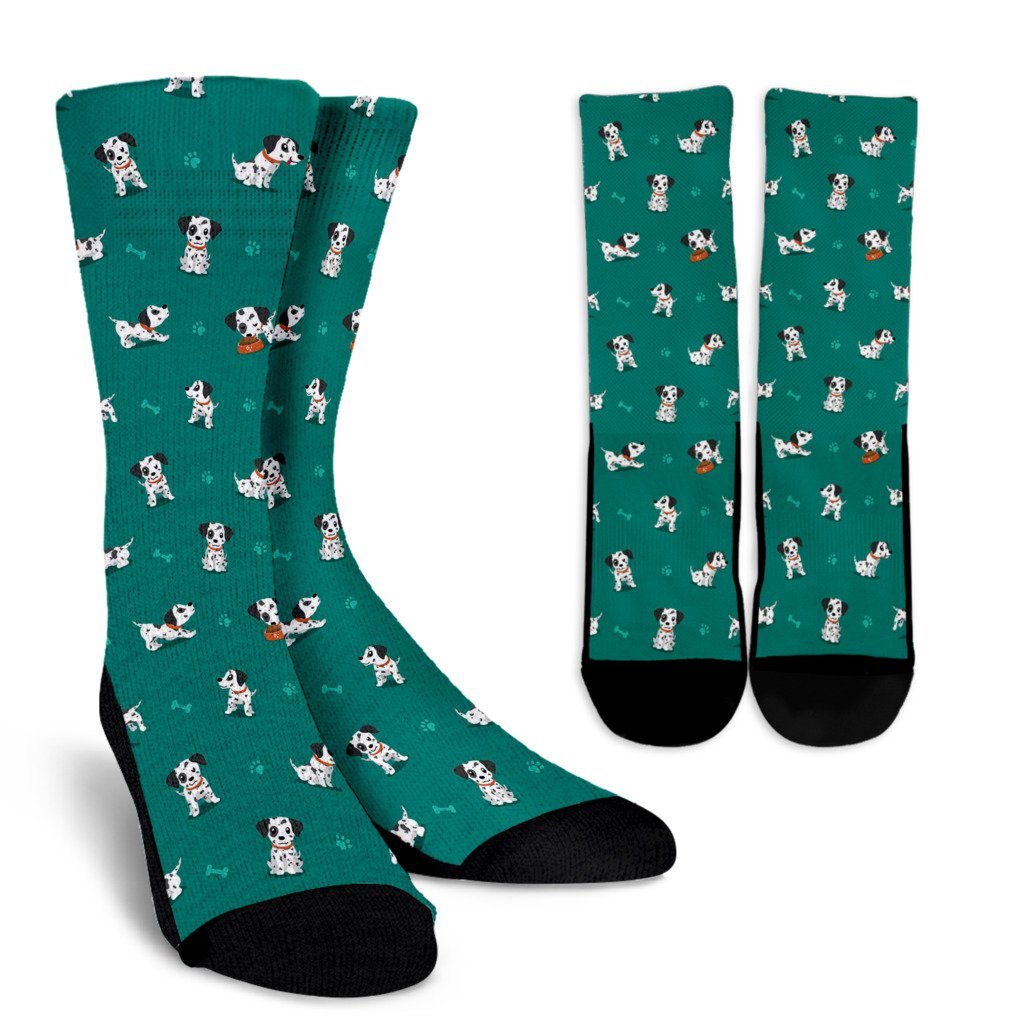Dog Dalmatian Puppy Pattern Print Unisex Crew Socks-grizzshop