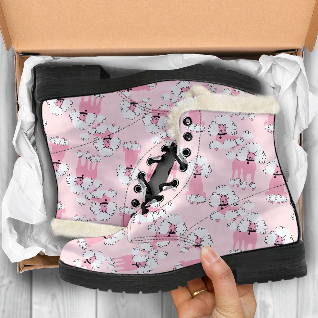 Dog Poodle Print Pattern Comfy Winter Boots-grizzshop