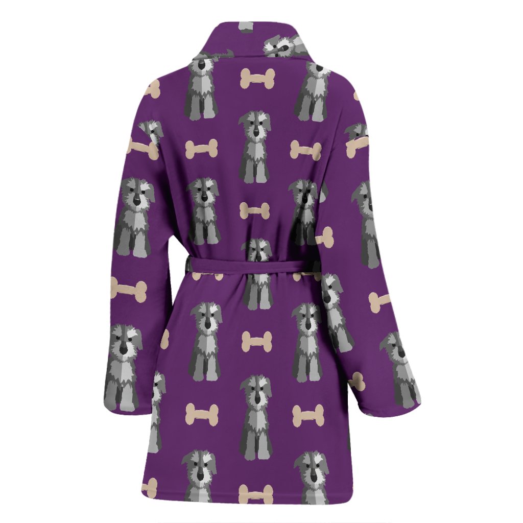 Dog Puppy Schnauzer Print Pattern Pattern Print Women Long Robe-grizzshop