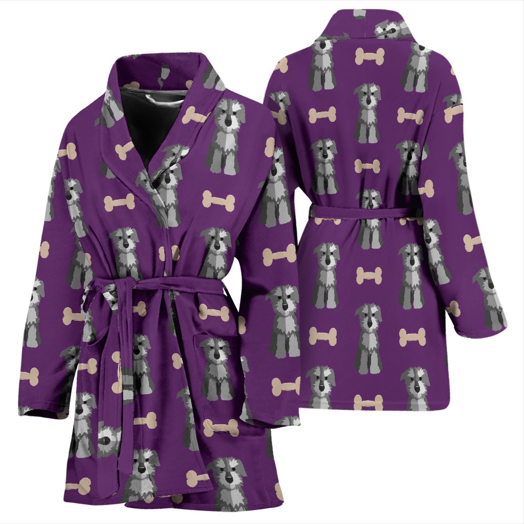 Dog Puppy Schnauzer Print Pattern Pattern Print Women Long Robe-grizzshop