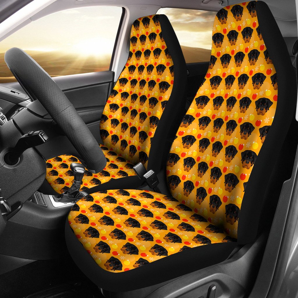 Dog Rottweiler Pattern Print Universal Fit Car Seat Cover-grizzshop