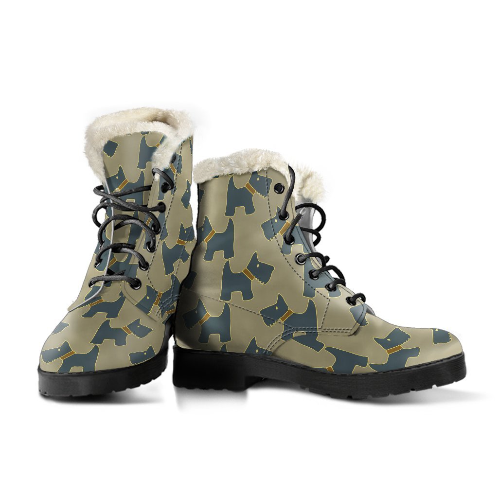 Dog Westie Pattern Print Comfy Winter Boots-grizzshop